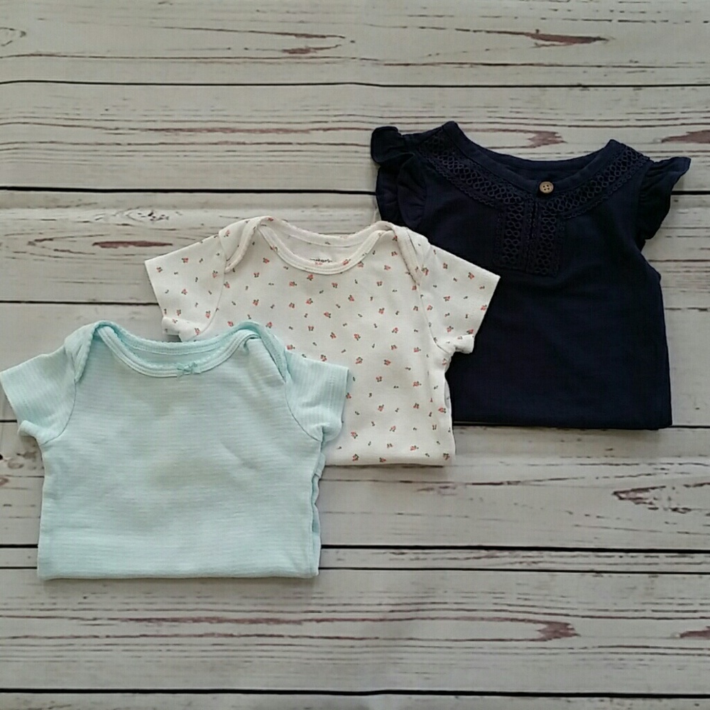 Girl's Lot of 3 Short Sleeve Onesies